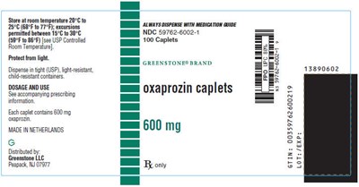 oxaprozin-03.jpg PRINCIPAL DISPLAY PANEL - 600 mg Caplet Bottle Label - oxaprozin 03