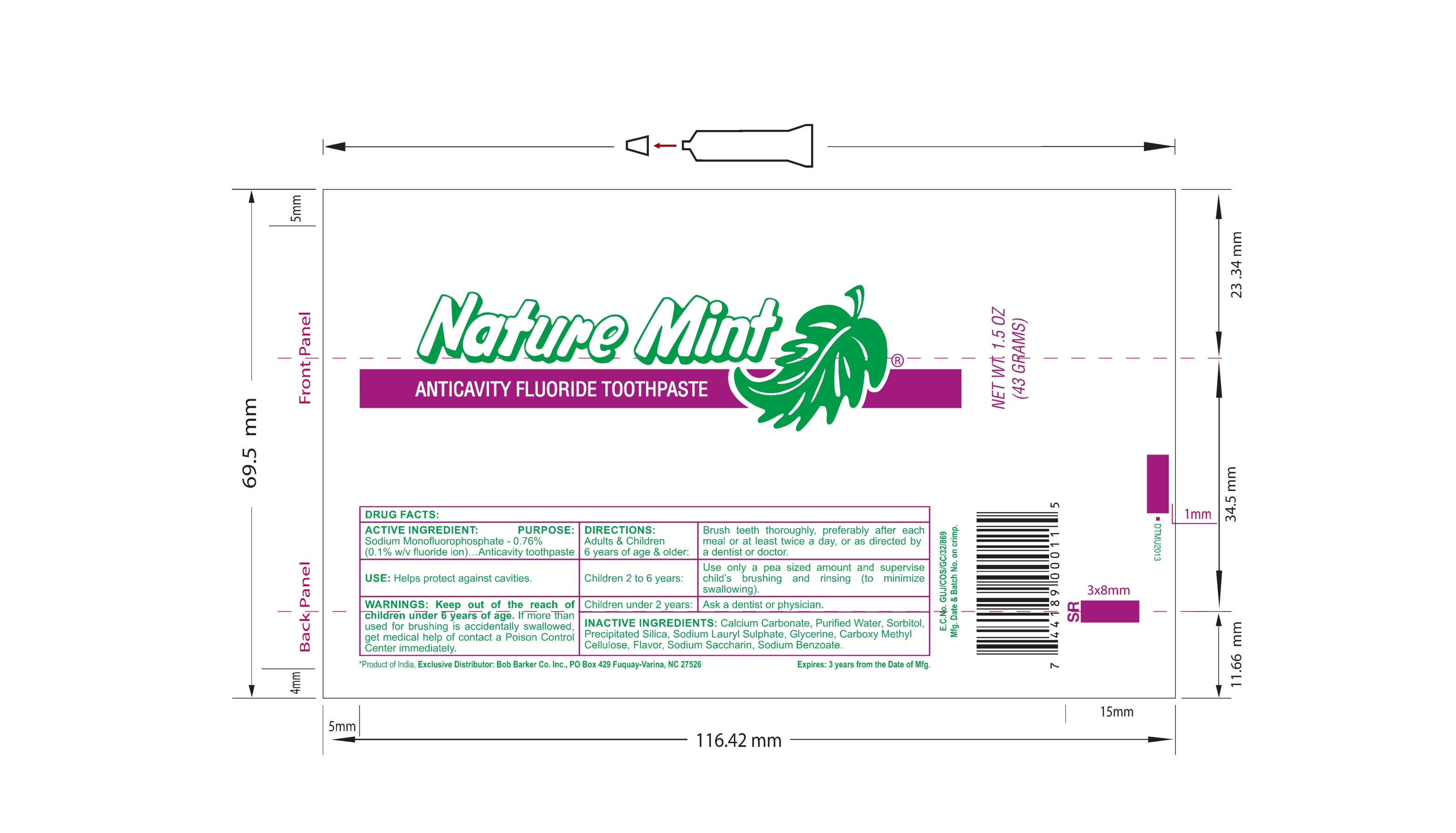 Nature Mint Anticavity - Images NDC 76001-001