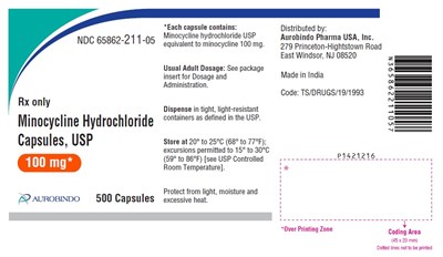 minocycline-fig3.jpg PACKAGE LABEL-PRINCIPAL DISPLAY PANEL - 100 mg (500 Capsules Bottle) - minocycline fig3