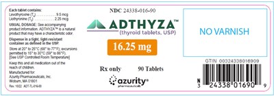 adthyza-02.jpg PRINCIPAL DISPLAY PANEL - 16.25 mg Tablet Bottle Label - adthyza 02