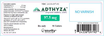 adthyza-05.jpg PRINCIPAL DISPLAY PANEL - 97.5 mg Tablet Bottle Label - adthyza 05