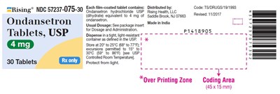 ondansetron-fig1.jpg PACKAGE LABEL-PRINCIPAL DISPLAY PANEL - 4 mg (30 Tablet Bottle) - ondansetron fig1