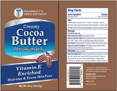 72197 Creamy Cocoa Butter Petroleum Jelly 091619