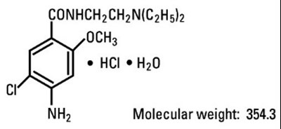 metoclopramide-02.jpg structural formula metoclopramide hydrochloride - metoclopramide 02