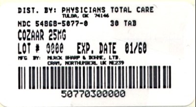5077.jpg PRINCIPAL DISPLAY PANEL - 25 mg Bottle Label - 5077