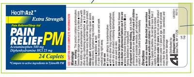 Pain Relief Pm 24ct. Caplets (267   Health A2z Pain Relief Pm 2)