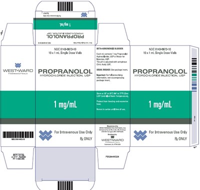 propranolol-injection-3.jpg NDC 0143-9872-10 10 x 1 mL Single Dose Vials PROPRANOLOL HYDROCHLORIDE INJECTION, USP 1 mg/mL FOR IV USE ONLY Rx ONLY - propranolol injection 3