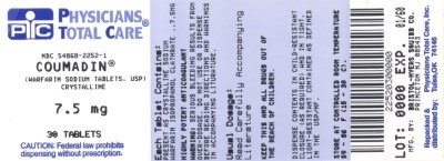 COUMADIN 7.5 mg Tablets - 2252