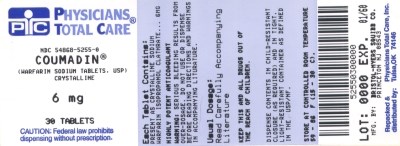 COUMADIN 6 mg Tablets - 5255