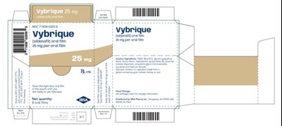 Principal Display Panelndc 71858-0205-6vybrique(sildenafil) Oral Film25 mg Per Oral Film8 Oral Filmsrx (Vybrique Sildenafil Citrate Oral Film 0f)