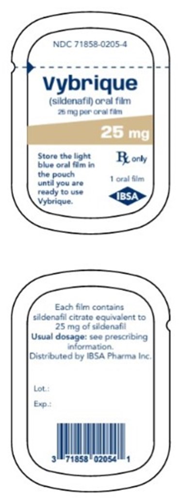 Principal Display Panelndc 71858-0205-4vybrique(sildenafil) Oral Film25 mg Per Oral Film1 Oral Filmsrx (Vybrique Sildenafil Citrate Oral Film 10)