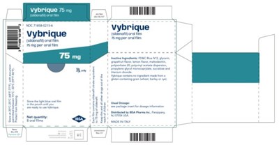 Principal Display Panelndc 71858-0215-6vybrique(sildenafil) Oral Film75 mg Per Oral Film8 Oral Filmsrx (Vybrique Sildenafil Citrate Oral Film 15)