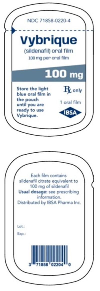 Principal Display Panelndc 71858-0220-4vybrique(sildenafil) Oral Film100 mg Per Oral Film1 Oral Filmsrx (Vybrique Sildenafil Citrate Oral Film 19)