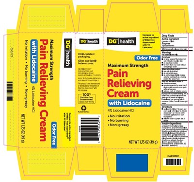 Dg Health Pain Relieving Cream With Lidocaine (Image 01)