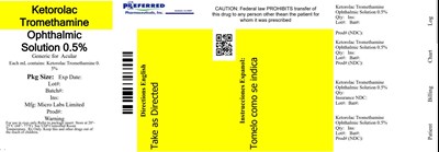 Ketorolac Tromethamine Ophthalmic Solution 05% (Ketorolactromethamine Lbl)