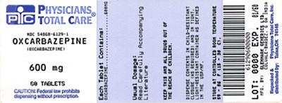 6129.jpg Oxcarbazepine Tablets 600 mg Bottle Label - 6129