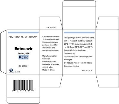 entecavir-02.jpg Principal Display Panel - 0.5 mg Tablet Bottle Carton - entecavir 02