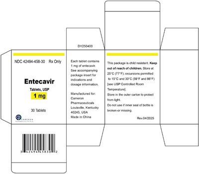 entecavir-03.jpg Principal Display Panel - 1 mg Tablet Bottle Carton - entecavir 03