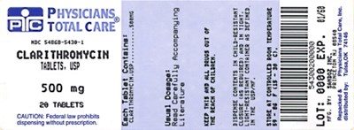 Clarithromycin Tablets 500 mg Label (5430)