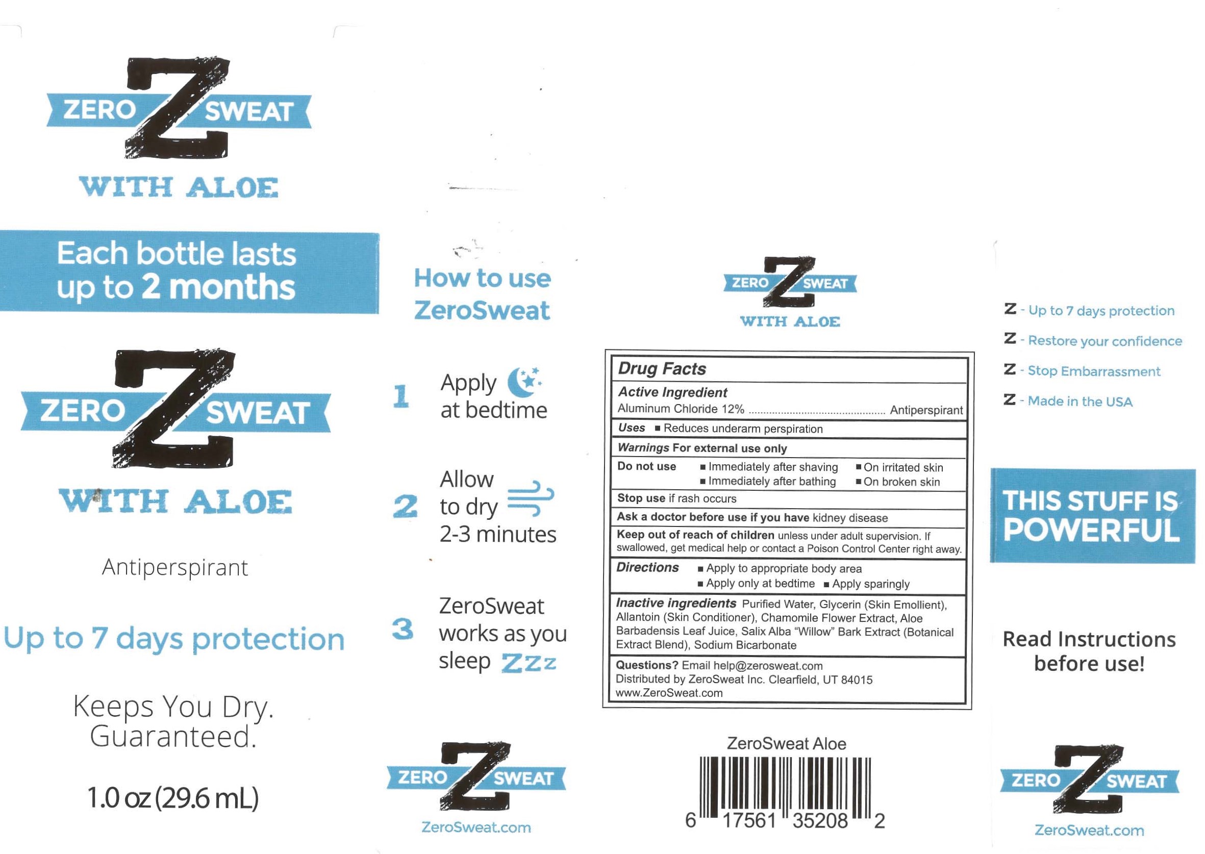 NDC 65112-259 Zerosweat With Aloe Images - Packaging, Labeling & Appearance