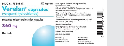 PRINCIPAL DISPLAY PANEL - 360 mg Capsule Bottle Label - verelan 05