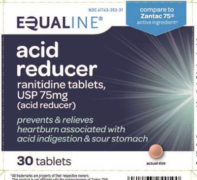 This Is The 30 Count Blister Carton Label For Equaline Ranitidine Tablets, 75 mg. (Image 01)