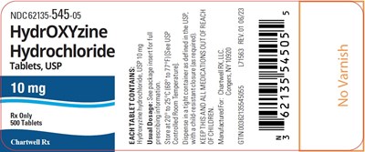 "image Description" (Hydroxyzine Hydrochloride 10mg 500 Label)