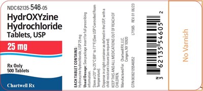 "image Description" (Hydroxyzine Hydrochloride 25mg 500 Label)