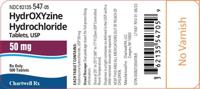 "image Description" (Hydroxyzine Hydrochloride 50mg 500 Label)