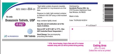 doxazosin-fig5.jpg PACKAGE LABEL-PRINCIPAL DISPLAY PANEL - 4 mg (100 Tablet Bottle) - doxazosin fig5