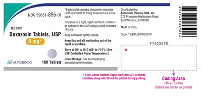doxazosin-fig6.jpg PACKAGE LABEL-PRINCIPAL DISPLAY PANEL - 8 mg (100 Tablet Bottle) - doxazosin fig6