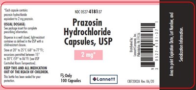 2 mg 100 count - prazosin hydrochloride capsules usp 3
