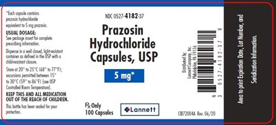 5 mg 100 count - prazosin hydrochloride capsules usp 4