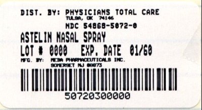 Astelin (azelastine Hydrochloride) Nasal Spray 30 mL Sample Carton (5072)