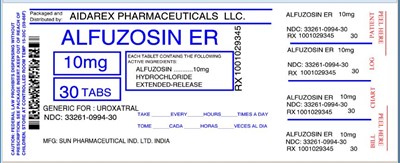 Image Label (Alfuzosin Er 10 mg For Sun 9)