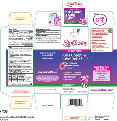 Principal Display Panelsimilasan®nighttimekids Cough &amp;cold Reliefplus Echinaceafor Immunity Supportcough Syrup118 mL / 4 Fl Oz (Kids Cough And Cold Relief Plus Echinacea Nighttim 01)