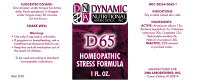 d65-01.jpg Principal Display Panel - 1 FL. OZ. Bottle Label - d65 01