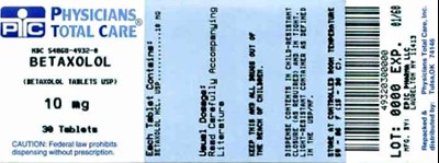 Betaxolol Tablets, Usp 10 mg (4932)