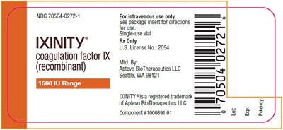 1000 IU Multi-Vial Kit Label - ixinity 29