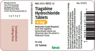 Tiagabine Hydrochloride Tablets 4 mg, 30s Label - tiagabine hcl tablets 2 mg 4 mg 12 mg 16 mg 11