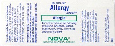 Allergy Complex Bottle (Nova Allergy Bottle)