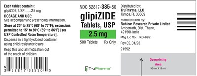 glipizide-tabs-usp-2pt5mg-500s.jpg Glipizide Tablets 2.5mg - NDC 72888-115-05 - 500 Tablets Label - glipizide tabs usp 2pt5mg 500s