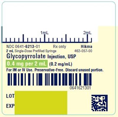 Glycopyrrolate 2 mL Syringe Label (Glycopyrrolate Injection Usp Syringe 6)