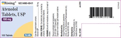 Atenolol Tablets USP 100mg 100ct