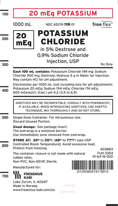 PACKAGE LABEL - PRINCIPAL DISPLAY – Potassium Chloride in 5% Dextrose and 0.9% Sodium Chloride Injection, USP - pot0m 0001 04