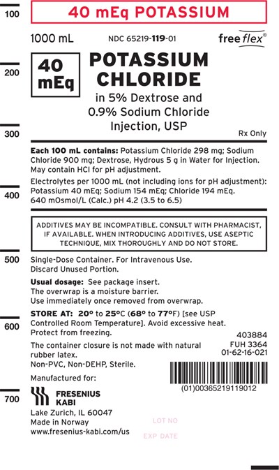 Package Label (PRINCIPAL DISPLAY – Potassium Chloride in 5% Dextrose and 0.9% Sodium Chloride Injection, UPS Bag Label)