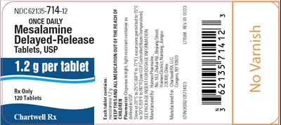 Bmesalamine Delayed-release Tablets, Usp 1.2g Ndc 62135-714-12 (120 Tablets label)