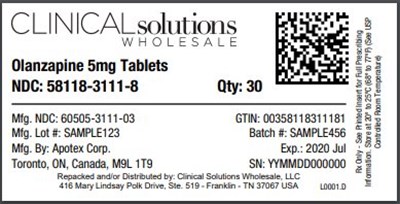 Olanzapine 5mg Tablet 30 Count Blister Card (Image 01)