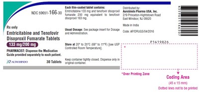 emtriteno-fig2.jpg PACKAGE LABEL-PRINCIPAL DISPLAY PANEL - 133 mg/200 mg (30 Tablets Bottle) - emtriteno fig2