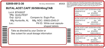 This Is The Label For Butalbital, Acetaminophen And Caffeine Tablets, Usp 50 mg/500 mg/40 mg. (Butalbital Apap And Caffeine Tablets Usp 50 mg 500 4)